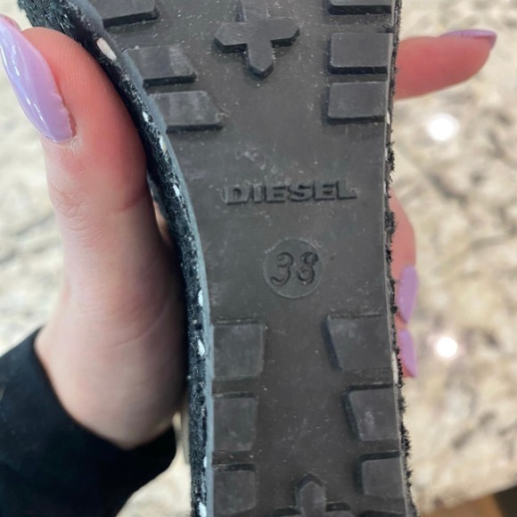 Y2K Diesel Platform Wedge Sandals Black and White - Picture 6 of 11